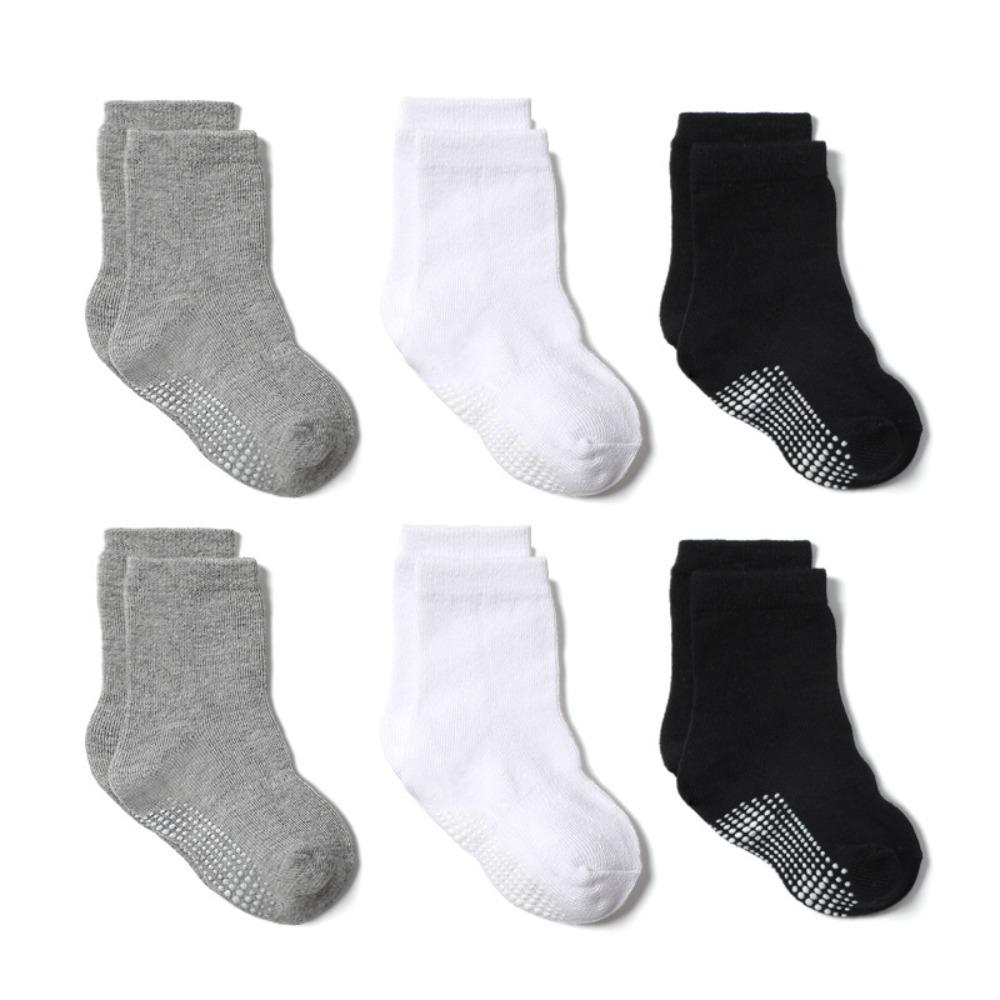 6Pairs Solid Color Toddle Short Tube Socks Dispensing Infant Socks Baby Cotton Socks  Newborn