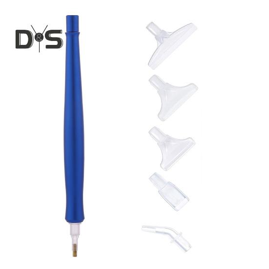 

Электрическая алмазная художественная ручка Вакуумная алмазная художественная ручка со сменными наконечниками Инструмент для алмазного искусства без воска для круглых и квадратных бриллиантов синий