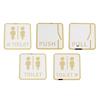 Square 12cm Bathroom Sign Acrylic Washroom Plaque Accessory Bathroom Wall Art for Parking Lots Convenient Assemble Durable