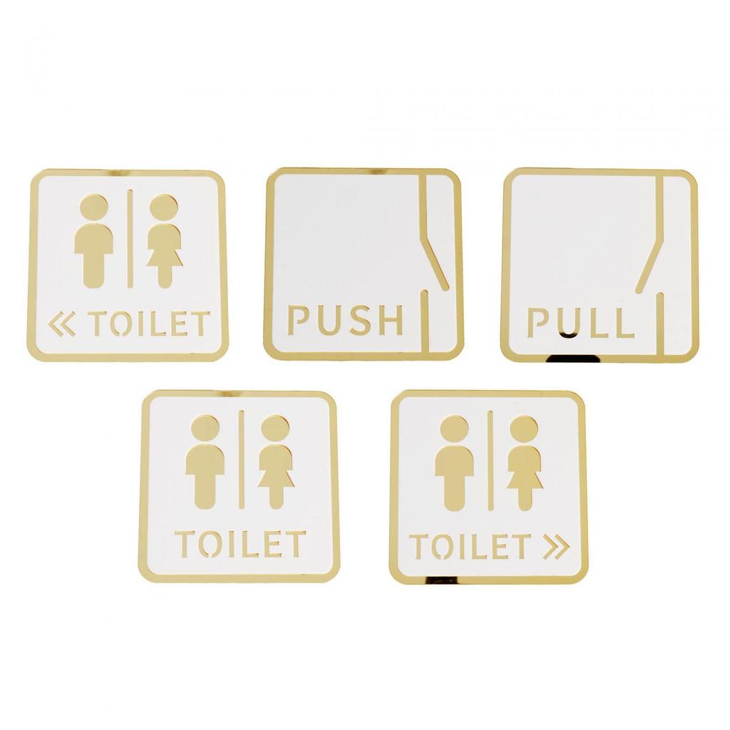 Square 12cm Bathroom Sign Acrylic Washroom Plaque Accessory Bathroom Wall Art for Parking Lots Convenient Assemble Durable