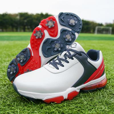Professionelle Golfschuhe mit Stollen Herren Outdoor Rutschfest Herren Golfspikes Leder Wasserdicht Luftpolster Sportschuhe für Herren