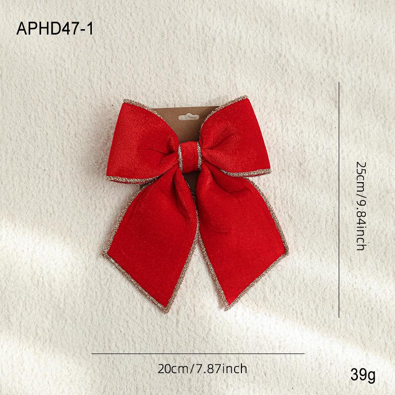 Red Velvet Gold-Edged Christmas Bow Christmas Tree Hanging Ornament Christmas Decorations Christmas Tree Decorations