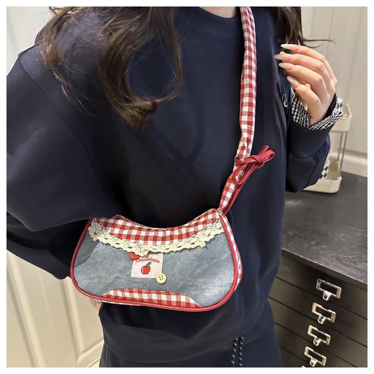 Trendy Plaid Contrast Color Women's Shoulder Bag - 2026 Summer Collection