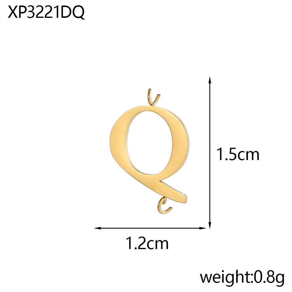 CARLIDANA Stainless Steel Gold Plated Capital Letters with Two Loops Waterproof Initial DIY Jewlery Making Charm Pendant