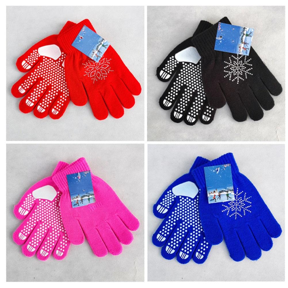 Cotton Lining Ice Skating Gloves Ski Gloves Elastic Cuffs