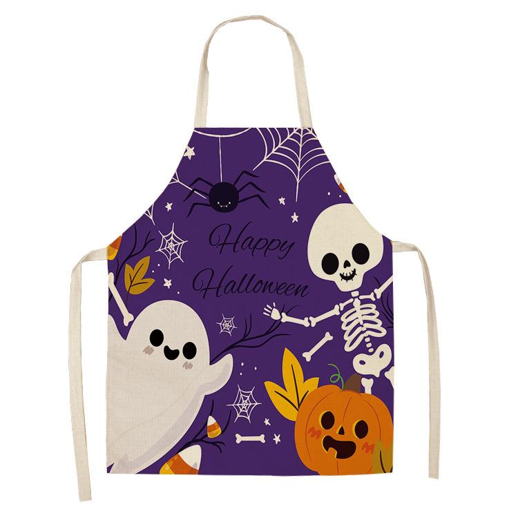 Halloween Apron Print Sleeveless Anime Kitchen Apron Cooking Dirty Waterproof