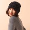 Wool knitted stacking hat women's autumn and winter new warm high-end solid color crimped ear protector wool hat