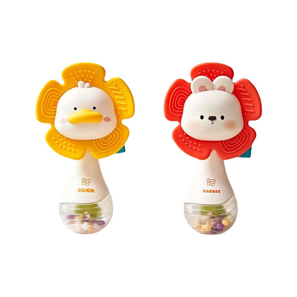 Interactive Baby Rattle Teether Toy With Chewable Design And Auditory Stimulation For Infant Early Learning Fine Motor