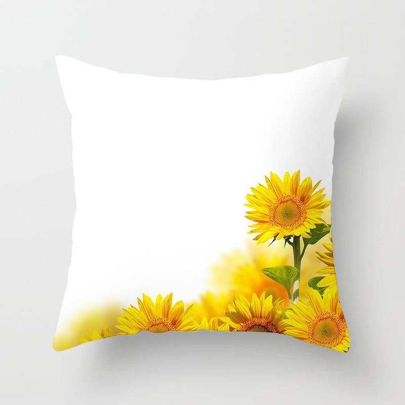 New Spring And Summer Sunflower Sunflower Pillow Case Home Sofa Pillow Does Not Include Core Floral Cushion Cover Quality