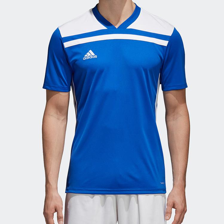 adidas Soccer Training V-Neck Short Sleeve T-Shirt Men Tops Cobalt-Blue White CE8965