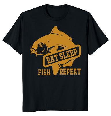 NEUES LIMITIERTES Eat Sleep Fish Repeat Vater Lustiges Neuheits-T-Shirt