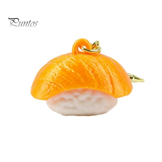 Stress Relief Toy 1/6Pcs 3D Printed Sushi Clicker Keychain, Push Button Fidget Toy, Finger Keyring Pendant Backpack Handbag Charm Gadget