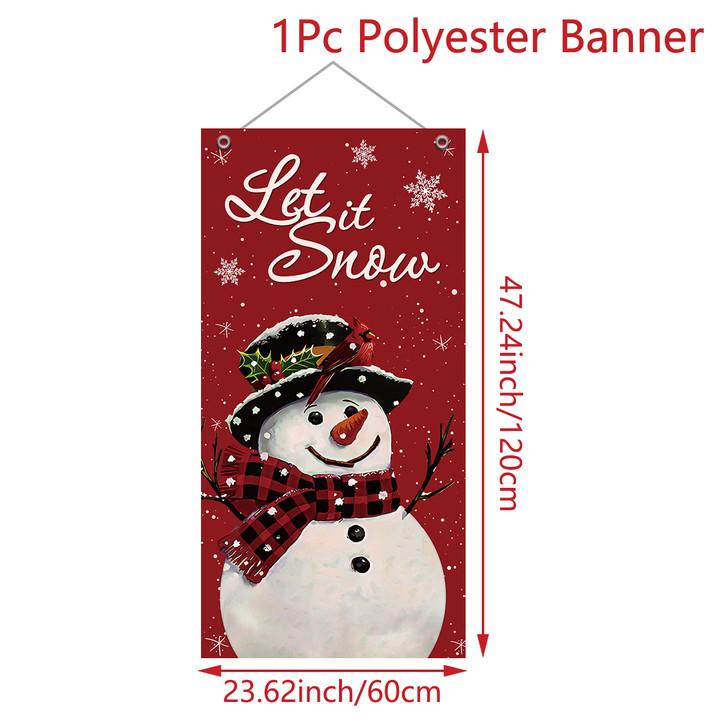 Christmas Hanging Flag Porch Door Banner Christmas Decorations For Home 2024 Ornaments Xmas Gifts Navidad New Year Decor 2025
