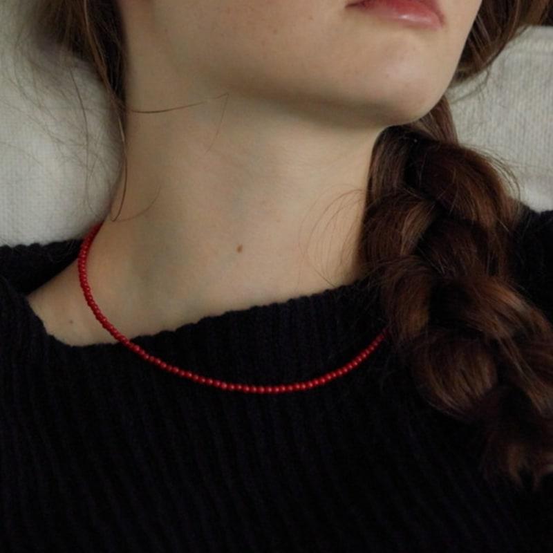 

MERCURY [coral] Tiny Red Coral Necklace single type