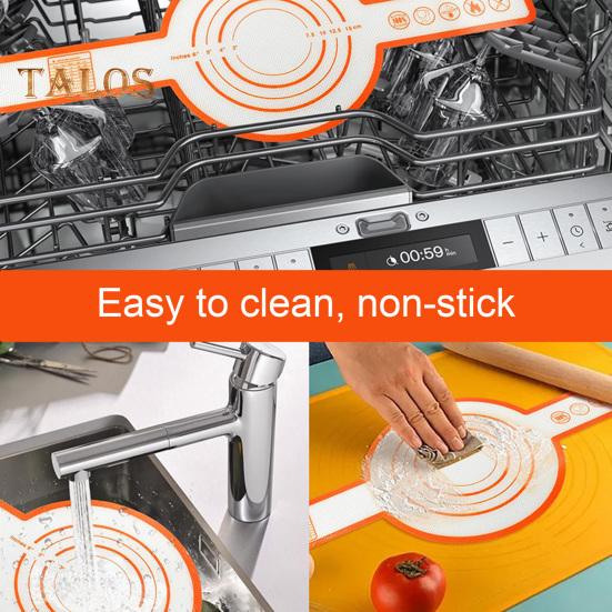 Silicone Baking Mat Non-Stick Easy Clean Dough Kneading Mat High-Temperature Resistance Sling Pot Holder for Oven with Long Handles