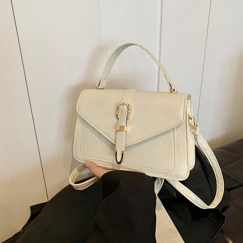Chic Vintage Minimalist Casual Crossbody Bag For Women In Elegant Pu Material белый
