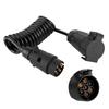 Caravan Spring Cable, 2m Cable Spring Cord 7 Pin Trailer Extension Trailer Plug Socket