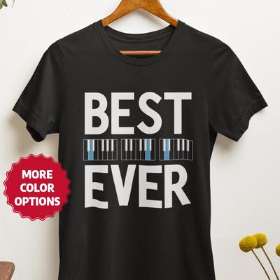 Best Dad Ever Piano Keys T-Shirt, Funny Father's Day Music Lover Tee