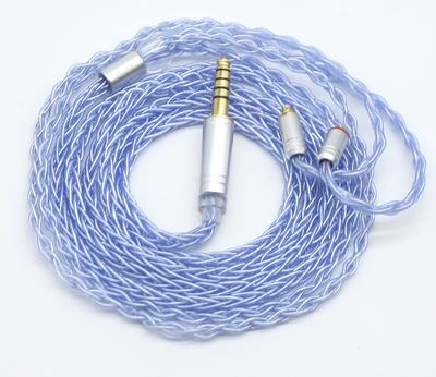 MMCX Earphone Extension Balanced Cable Silver Plated Audio Earphone Mini Plug Upgrade Cable Compatible with Chinese Earphones [JSHiFi-SKY] 4.4mm