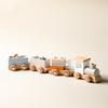 Baby Wooden Montessori Toys Birthday Train Educational Toys Wooden Trolley Baby Learning Toys Number of Wood Baby's Birth Gift