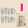 10pcs Glossy White Fake Nail Cat Eye Reusable Coffin Artificial Nail with Crystal for Women and Girls Nail Decoration