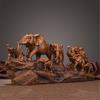 Resin Elephant Family Statues Elephant Herds With Babies Frgurines Sculpture Desktop Decoration Ornament Home Decors