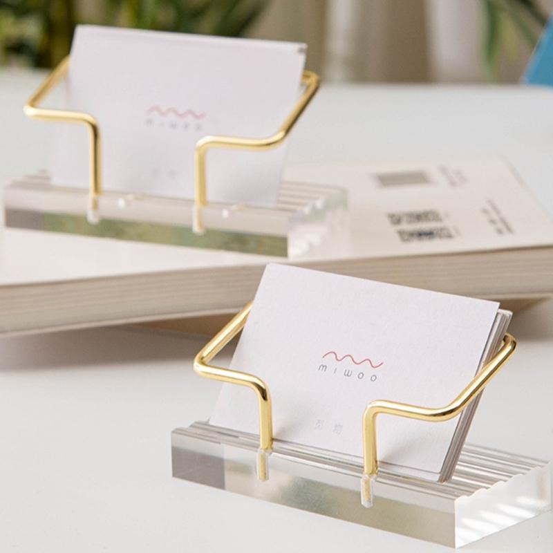 Metal Business Card Holders Business Card Stand Postcard Holders Creative Business Card Display Rack for Office Tabletop