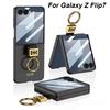 GKK Ultra-dunne Ringhouder Case voor Samsung Galaxy Z Flip 7 Case Buitenscherm Glas Beschermend Mat Deksel voor Galaxy Z Flip7