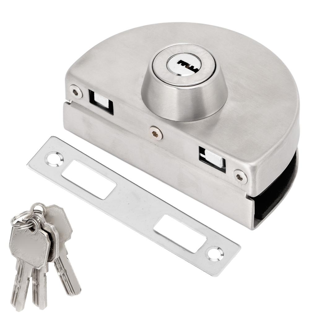 Glass Door Lock Half Round Stainless Steel Single Side Office Glass Lock Sliding Single Glass Door