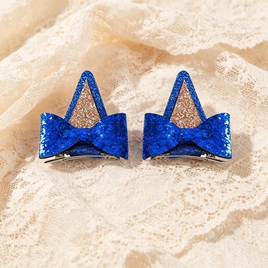 Girl Hairpin Spring Clip Bottom 3D Cat Dog Ear Shape Hair Clip Kids Boys Girls Bow Embellishment Animal Role Play Hair Accessory