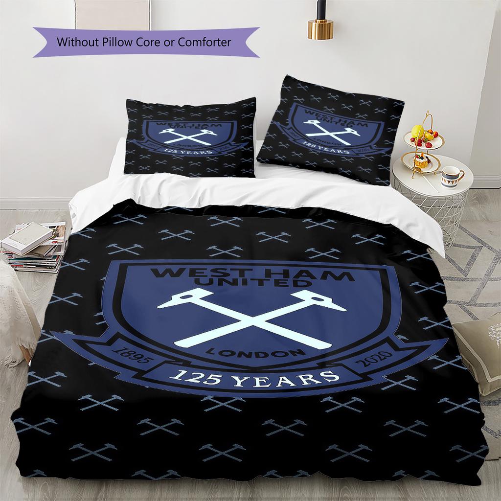 WHUFC Logo Bedding Quilt Set Quilt Cover Pillowcase Home Decoration Birthday Gift (1 * Duvet Cover + 2 * Pillowcase, Without Core)