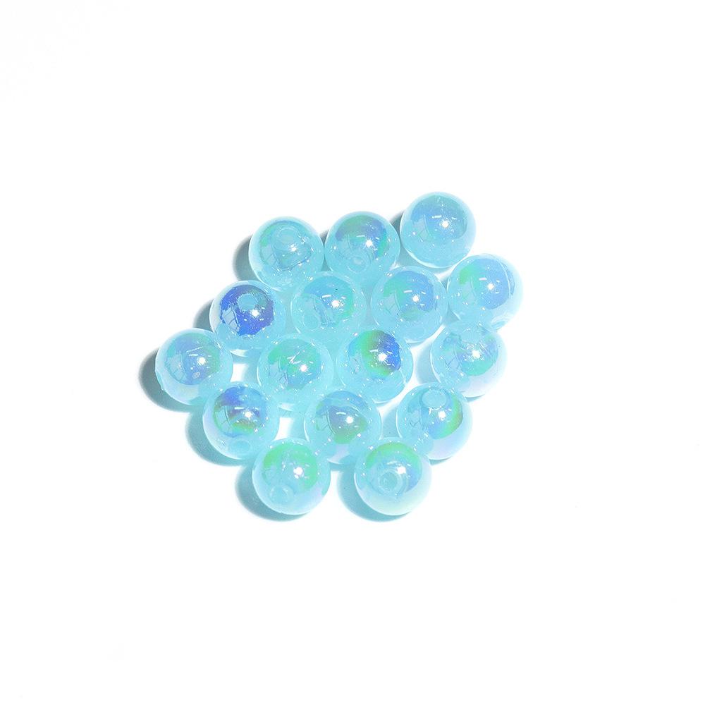 7.5mm Electroplated AB Acrylic Round Beads for DIY Jewelry Making
