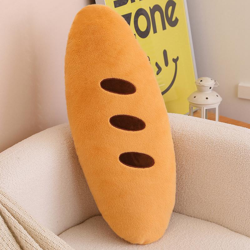 Simulated Long Baguette Pillow Plush Toy Doll Girl Sleeping on The Sofa on The Bed and Legs Clamping on The Pillow Gift
