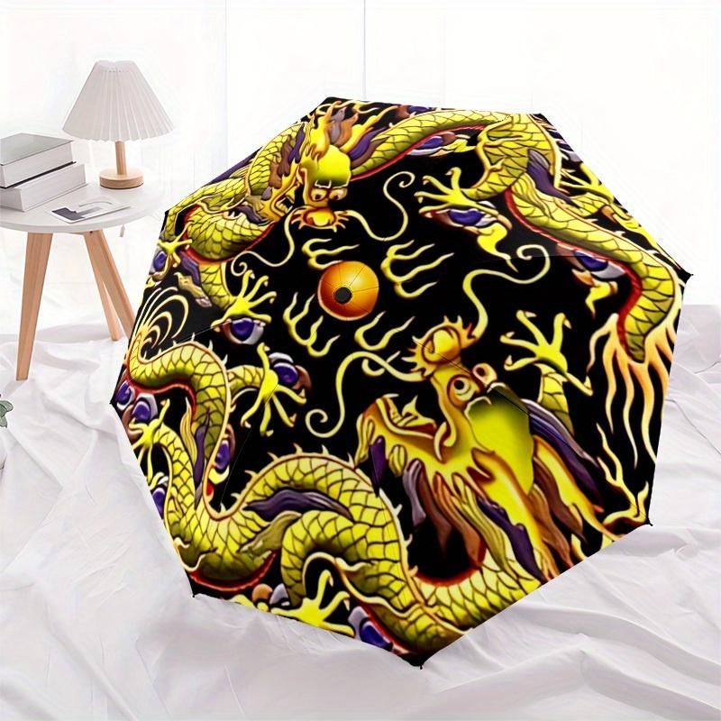 1pc Dragon Yin Yang Automatic Opening/closing Umbrella with Auto Open/Close, Windproof, Foldable Sunshade yy250811196