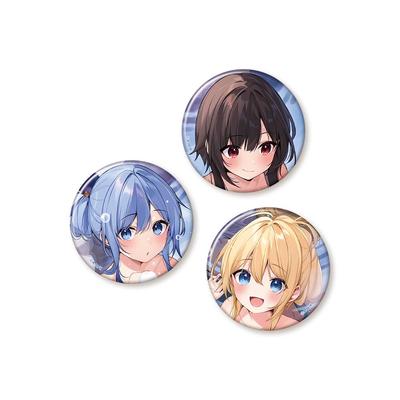 KADOKAWA Blessing On This Wonderful In the Hot Set of 3 Can Badges H54 X 54mm Steel KonoSuba God's World! ~Relaxing Springs~ Approx. Paper, PET,
