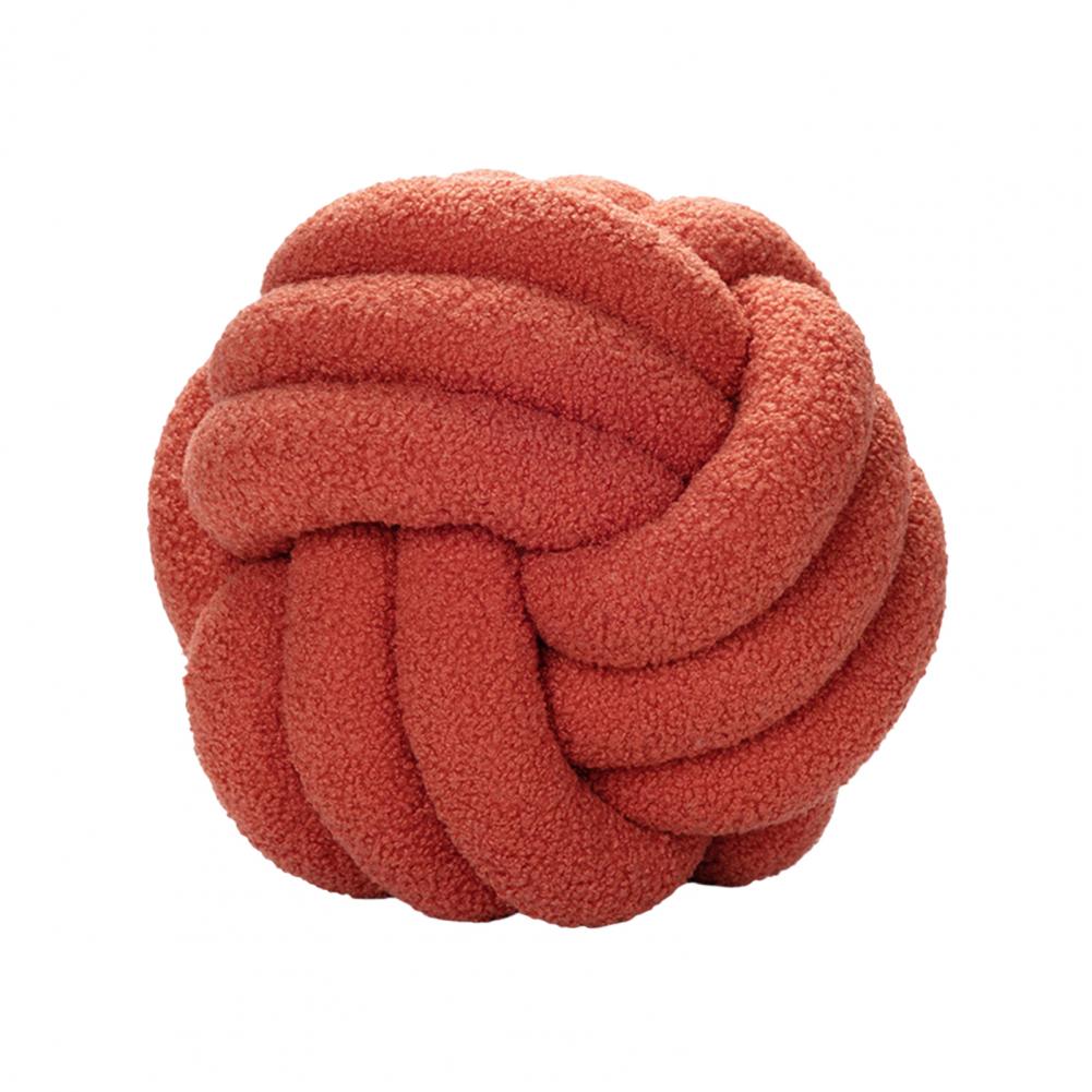 Knotted Ball Pillow Indeformable Eco-friendly Knotted Ball Plush Pillow Hand-woven Knotted Ball Back Throw Pillow 22cm