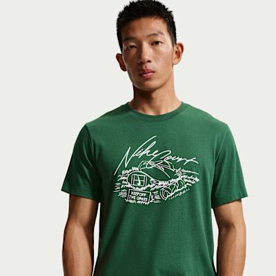 Nike Dri Fit Tennis Tops Men s Canyon Green Crew Neck Moderate M