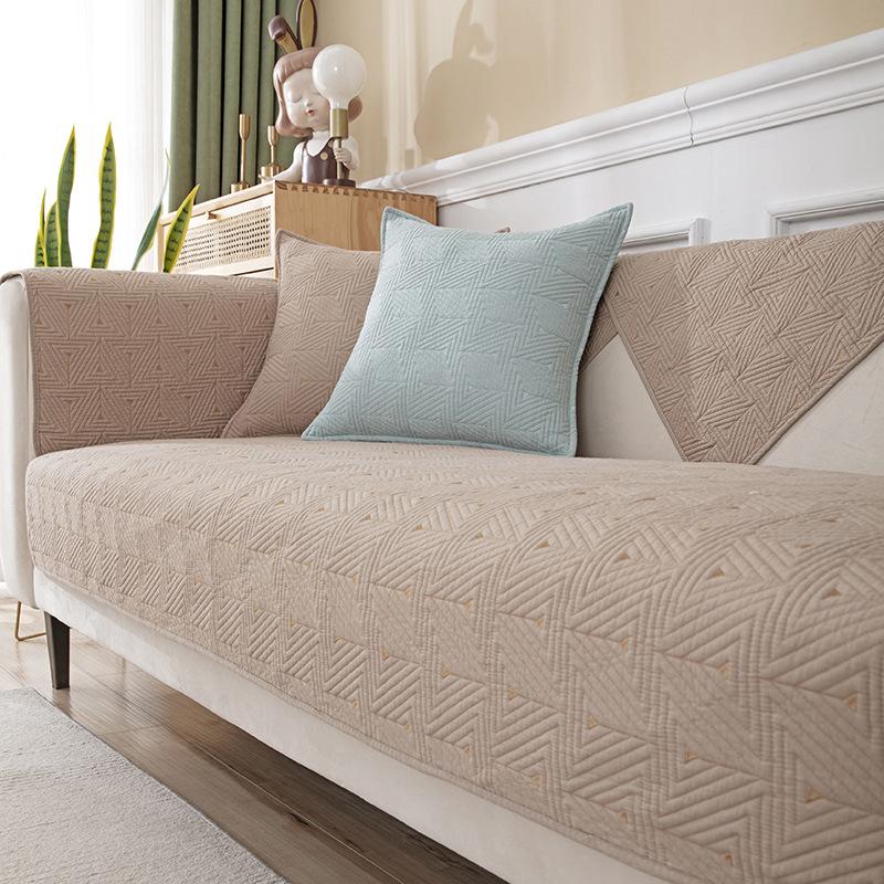 Nordic Simple Cotton Sofa Cushion Four Seasons Non-slip Seat Cushion Fabric Universal Winter Leather Cover Cloth Towel