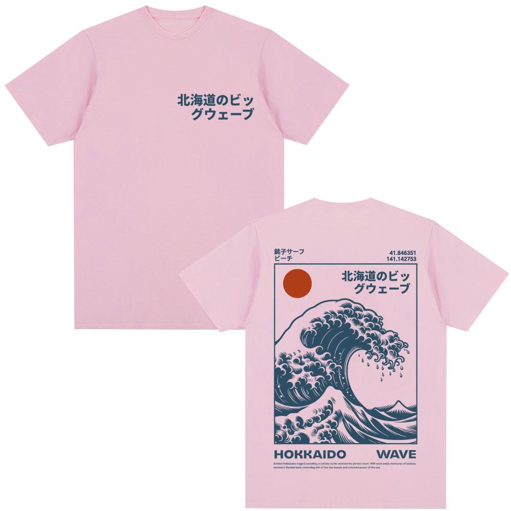 T-shirt Grafiche Onda di Hokkaido Stile Giapponese 2026 Uomo Donna Moda Harajuku Vintage T-shirt Cotone Oversize Popolare T-shirt Regali Manica Corta
