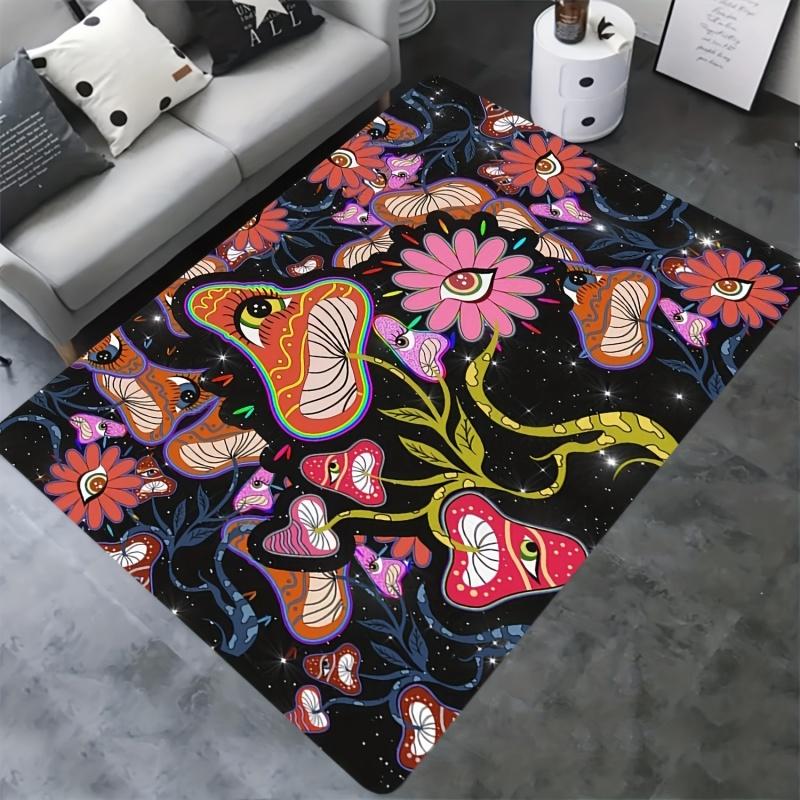 

Ковер с узором «Волшебные грибы» для гостиной, домашний декор, противоскользящие коврики, коврик для спальни, прикроватный мягкий коврик, машинная стирка, атмосферный коврик 40x60cm
