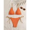 Women's European & American Style Bikini Set Sexy Lace-Up Two-Piece Swimsuit for Beach Vacation
