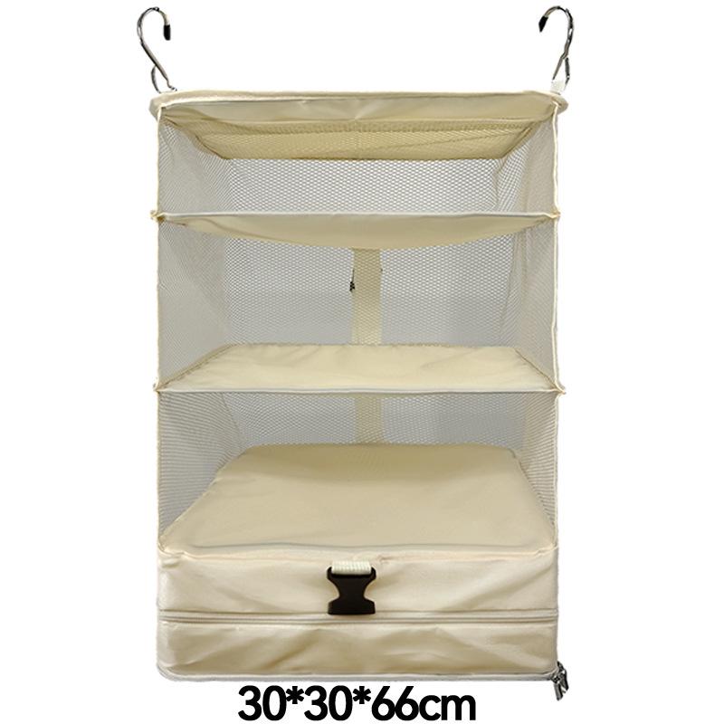 Wall-Mounted Three-Layer Hanging Storage Bag for Clothing and Sundries