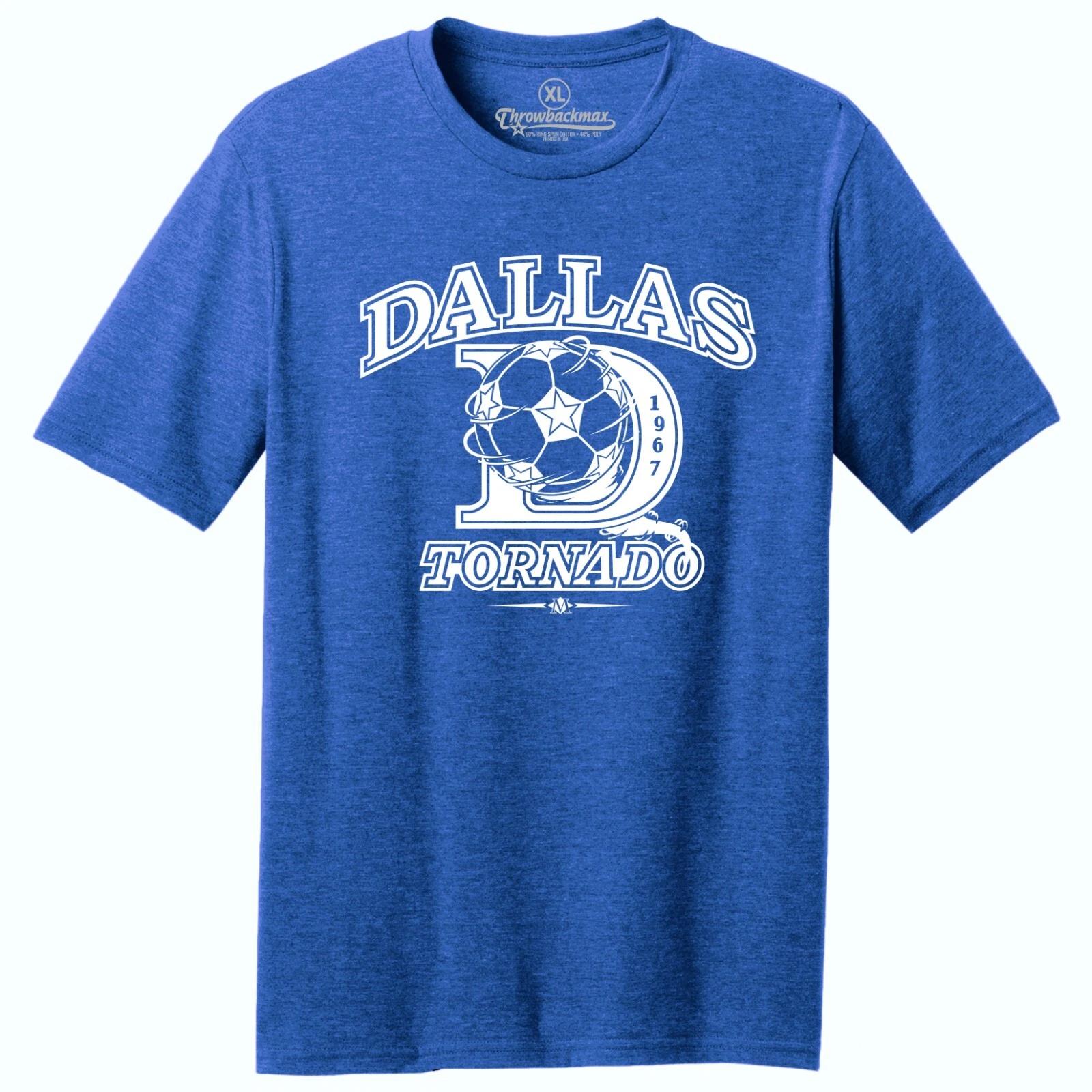 Dallas Tornado 1967 Logo NASL Soccer TRI-BLEND Royal Heather Tee Shirt S