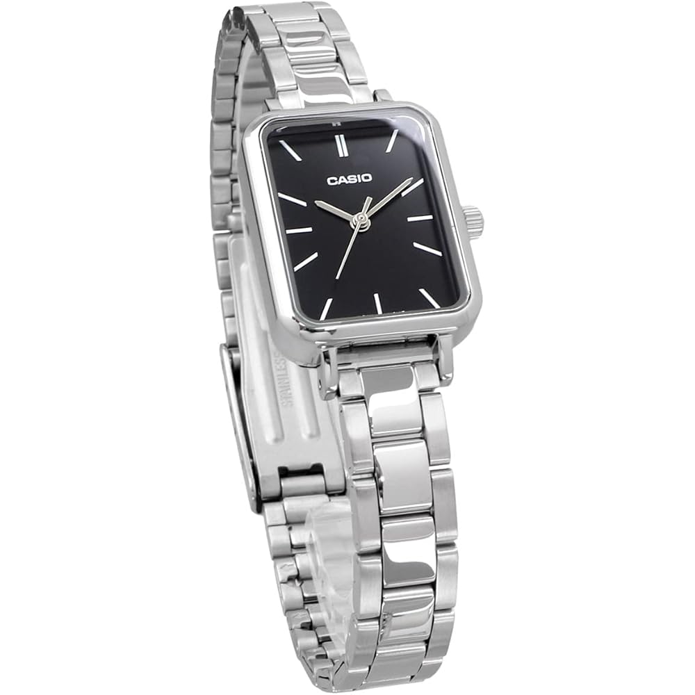 Casio Casio Standard Cheap Casio Women's Brass Metal Watch Silver Black LTP-V009D-1E