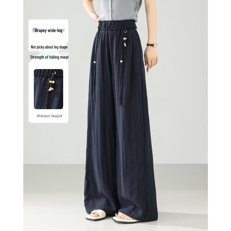 

TERRE BLEUE Women s Linen Blend Casual Wide-Leg Pants 27