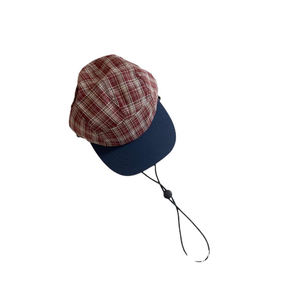 Niche Handsome Korean Trendy Hat Contrasting Color Plaid Flat Edge Cap Children'S Parent-Child Adult Hat
