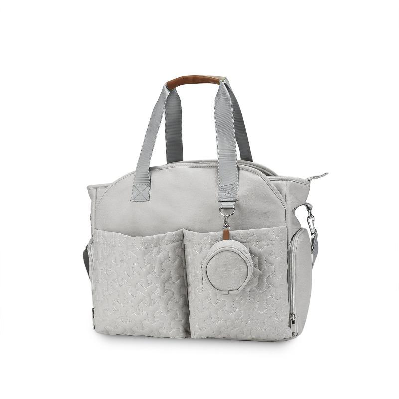 

Large Capacity Polyester Diaper Bag for Moms Breast Pump Pocket Shoulder Tote & Insulated Bottle Pouch Multi-Functional Travel бежевый
