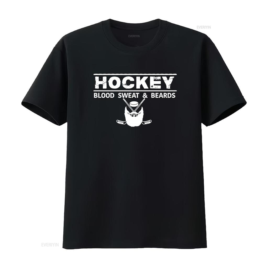 Herren Eishockey Blut Schweiß Bärte Sportfan Eis Tor Team Cooles Design Rundhals T-Shirt vintage Gewaschen Atmungsaktiv Weich Vielseitig
