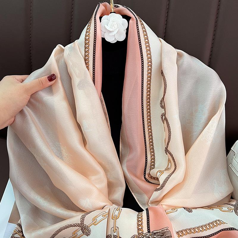 Elegant classical English wind boat anchor beautiful brocade long scarf new sunscreen beach scarf women s vacation scarf air conditioning shawl