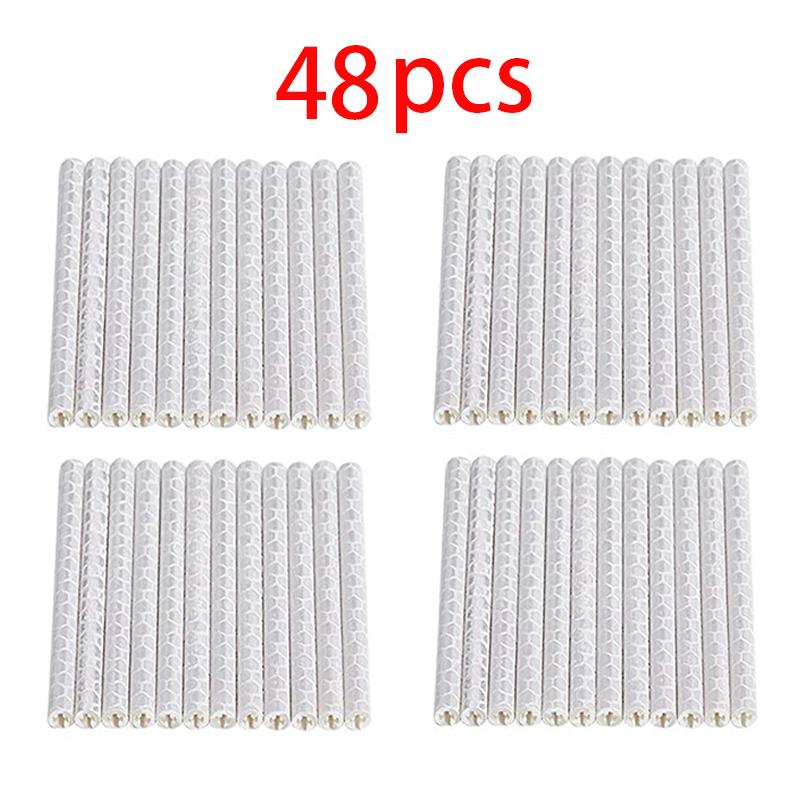 12/24/48PCS Bicycle Wheel Spokes Reflective Sticker Colorful Tube Warning Safety Light DIY Reflector Reflective Safety Kit